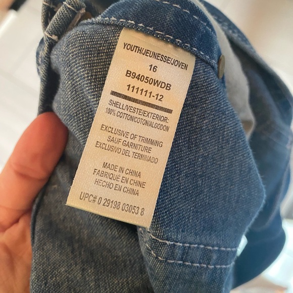 VINTAGE BIG SMITH denim overalls straight leg dark jean cotton size XS/small - Picture 8 of 8